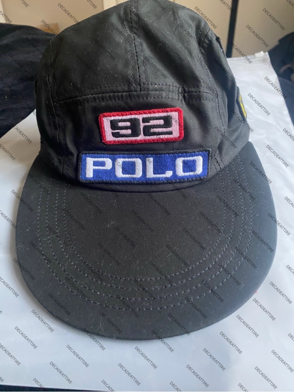 VTG POLO RALPH 1992 RACING 7 PATCH HAT STADIUM P WING SKI CREST HI TECH